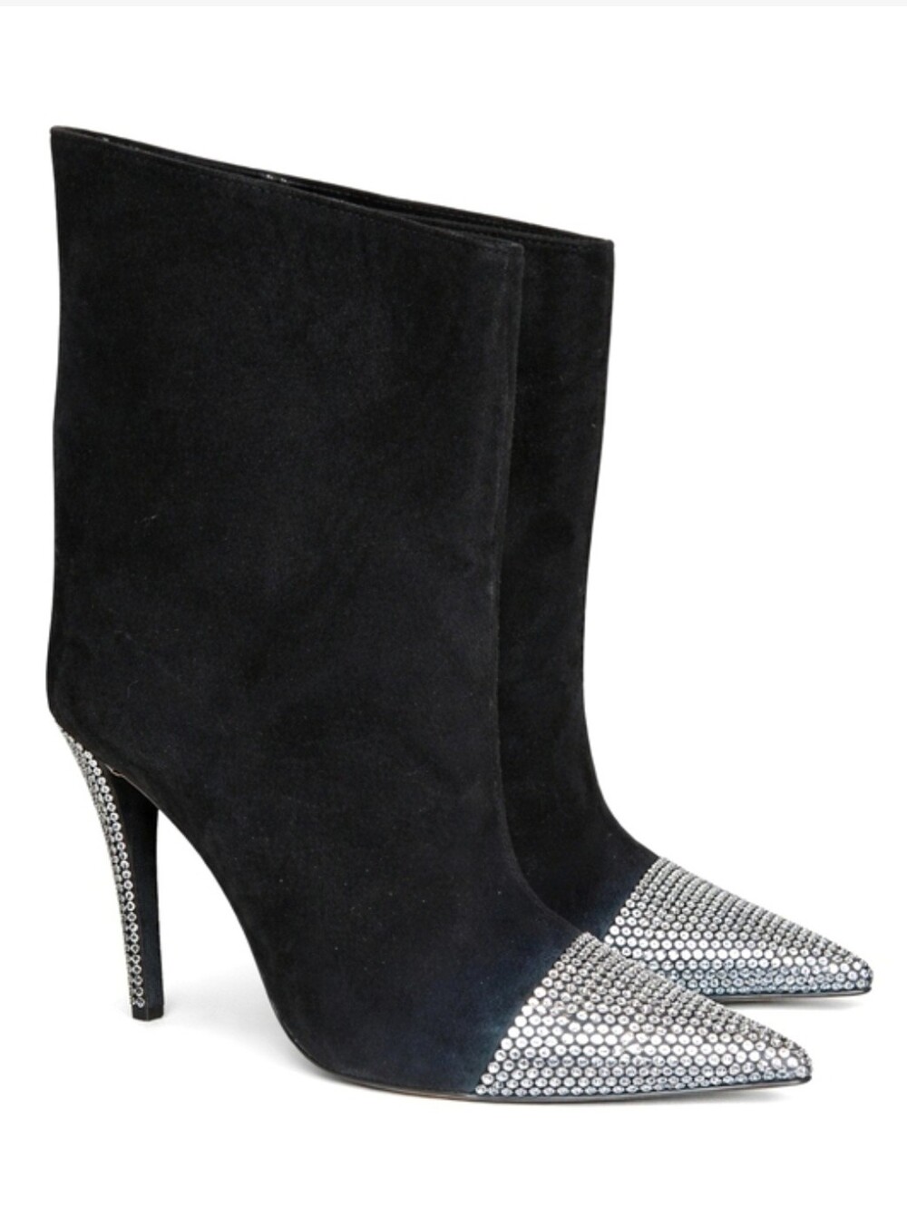 ALEXANDRE VAUTHIER | Crystal-Embellished Suede Ankle Boots In Black 9.5 NWOB